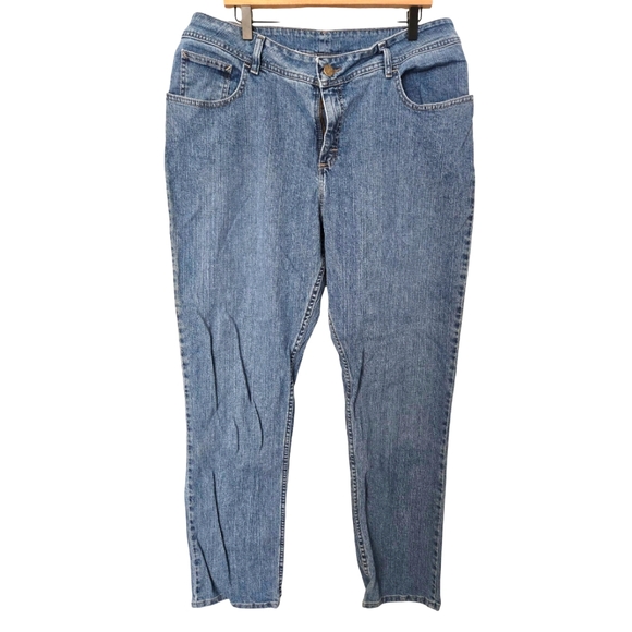 Vintage Classic Blue Jeans By Lee Size 18w Long - Picture 1 of 4